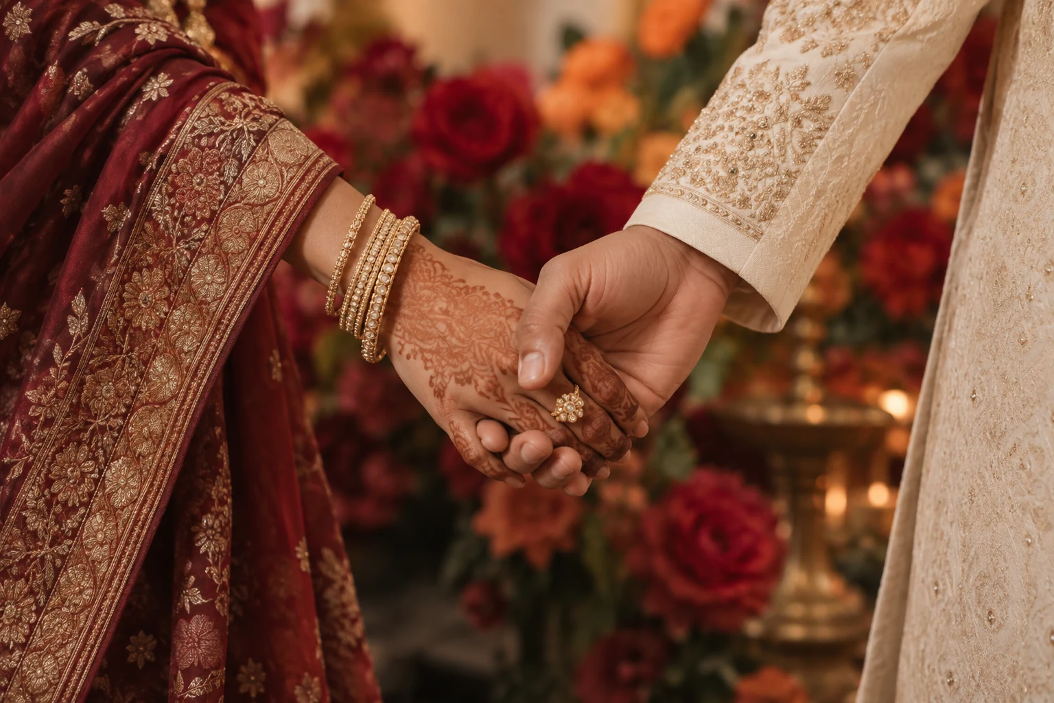 A quiet moment, two hands held together